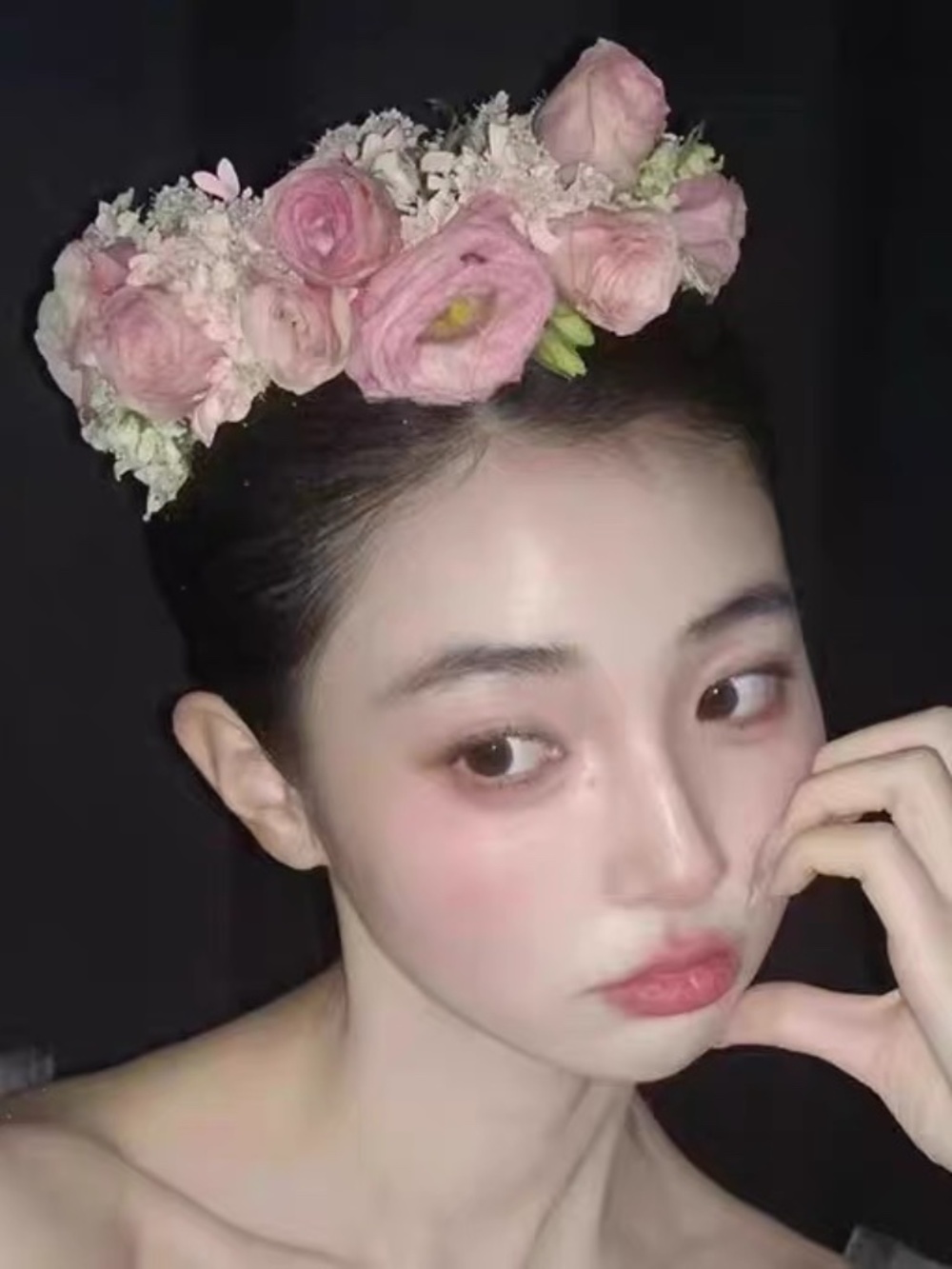 Pink Floral Crown Headpiece